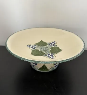 Buy Poole Pottery Vineyard Design Pedestal Dish Bowl Serving Plate Footed 28cm • 35£