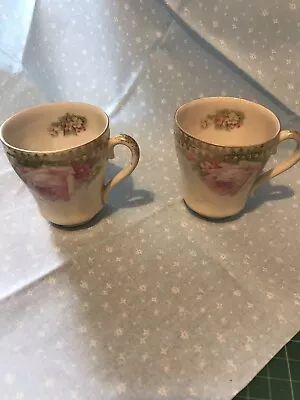 Buy Pair Of Austrian Porcelain Small Cups Hand Painted • 7£