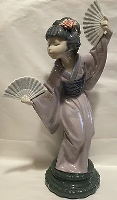 Buy Lladro Madame Butterfly Geisha Figurine Glossy Finish #4991 Excellent 12” Tall • 118.98£