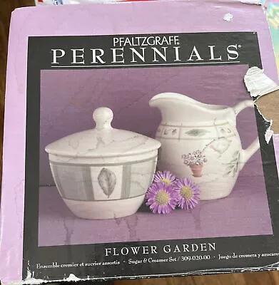 Buy Pfaltzgraff Perennials Flower Garden Creamer And Sugar Set, Never Used • 11.86£