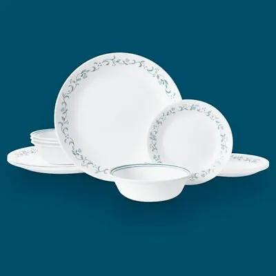 Buy Corelle Country Cottage 12-Piece Dinnerware Set - White/Blue (1141877) • 52.75£