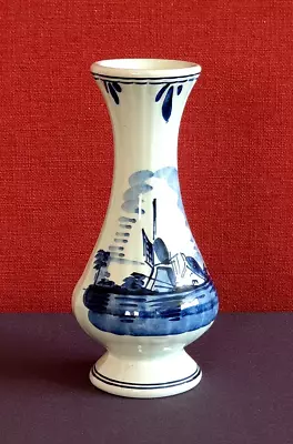 Buy Small Delft Holland Vase Windmill Petals Unique Hand Painted H 14 Cm MC • 28.56£