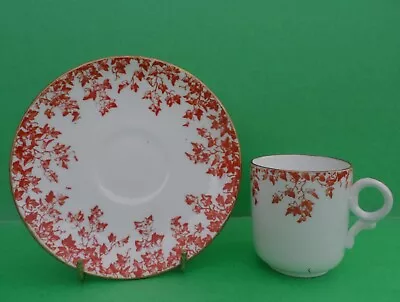 Buy A Wileman Foley (Shelley)  Ivy  4917 Worcester Shape Coffee Cup & Saucer C1893. • 55£