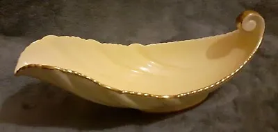 Buy Exquisite Vintage Carlton Ware Oval Yellow Leaf Bowl/Dish With Gold Border  • 20£