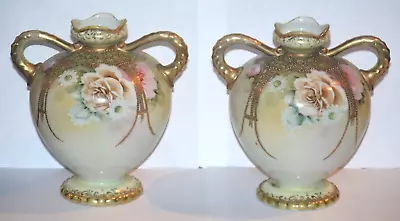 Buy Nippon Pink & White Roses  M In Wreath  Vases - PAIR - Matte & Shiny Combo • 62.34£