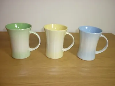 Buy 3 X Vintage Presingoll Pottery Large Lustre Ware Mugs Blue, Green + Yellow • 14.99£