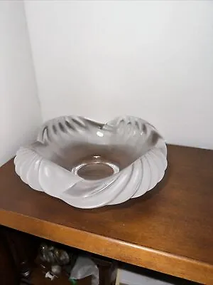 Buy Lalique Crystal Bowl Aruba Swirl Pattern Frosted Glass Quatrefoil France Signed • 156.48£