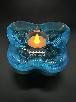 Buy Monna Glass Blue Butterfly Tea Light Votive Never Used • 13.06£