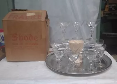 Buy NOS Vintage Royal Brierley Set 12 Crystal Champagne Wine Sherbert Glasses In Box • 118.59£