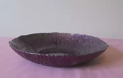 Buy Purple / Amethyst Glass Fruit Bowl, Dish Rippled Rim • 4.99£
