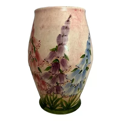Buy Radford Potteries Vase Hand Painted Foxgloves 17cm Tall Vintage Art Deco • 29.99£