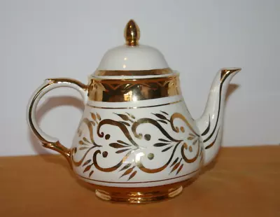 Buy VTG MCM Arthur Wood #4879 White & Gold Porcelain China Tea Pot R-591 • 30.35£