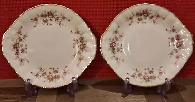 Buy  Pair Of Beautiful Paragon 'Victoriana Rose' Fine Bone China Eared Cake Plates • 35£