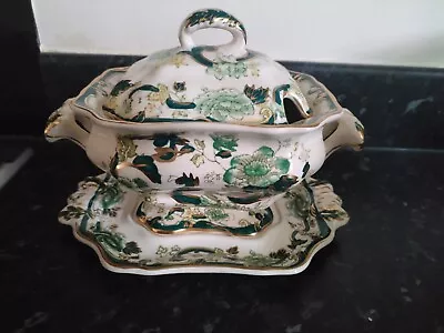 Buy Masons Ironstone Green Chartreuse Lovely Lidded Tureen And Dish.Vgc. • 65£