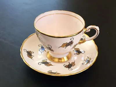 Buy Tuscan Fine English Bone China. Black Feathers Gold Leaves. 298H. Cup & Saucer. • 24.97£