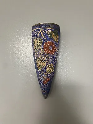 Buy Vintage Ceramic  Wall Pocket Blue With Flowers • 21.13£