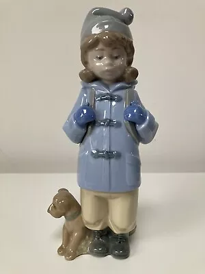 Buy Vintage Lladro Nao 1038 Girl With Dog / Travelling Girl With Rucksack. Figurine. • 14.97£