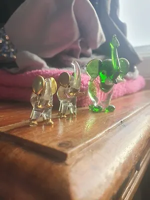 Buy 3 X Cute Small Glass Elephants Ornaments  • 4.50£