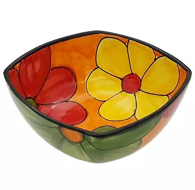Buy Large Square Deep Bowl 24 Cm X 12cm Traditional Spanish Handmade Ceramic Pottery • 26.99£