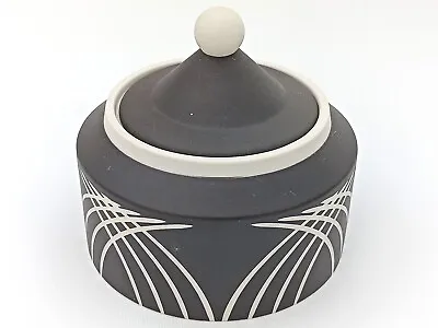 Buy Wedgwood Symmetry Black Jasperware Jasper Small Trinket Pot Dish Lid 1988 80s • 19.99£