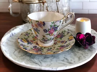 Buy Royal Standard Fine Bone China England Gold Trim Floral Cup And Saucer • 26.49£