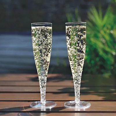 Buy 10 X Clear Prosecco Flutes 135ml Champagne Glasses Disposable Strong Plastic • 8.95£