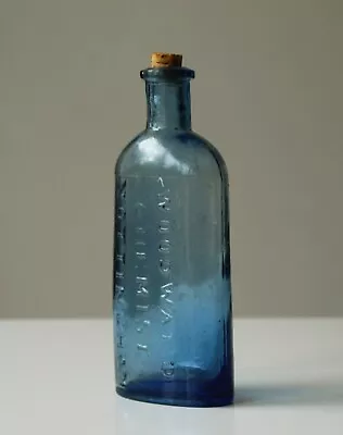 Buy Vintage Oval Blue Glass Chemist Bottle 'Woodward, Nottingham' Hexagonal Cobalt • 10£