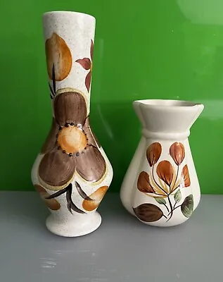 Buy Pair Of Hand Painted Vintage E. Radford Ceramic Bud Vases • 5£