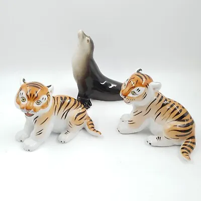 Buy USSR Porcelain Tiger Cubs & Seal Gardner Of Verbilki & Lomonosov Figurine  • 18.95£