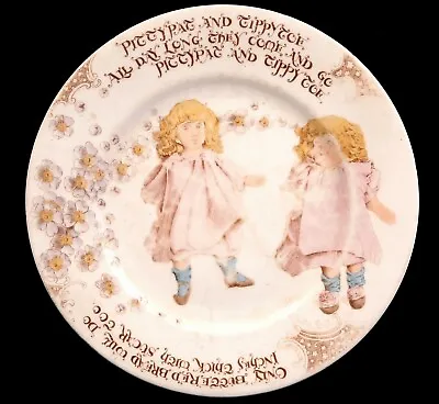Buy Rare Antique The Foley China England 7  Nursery Plate Pitty Pat & Tippy Toe  • 38.06£