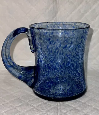 Buy Antique Salvador Ysart Monart Tankard Mug Blue Speckled Glass 1920s • 18.99£