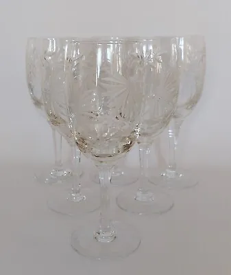 Buy Royal Brierley Lead Crystal Cornflower Wine Glass Set Of 6 • 75£