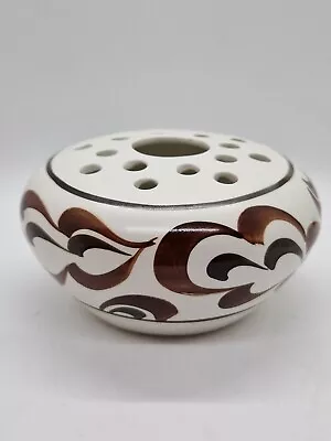 Buy Vintage 1950s Retro E Radford Woods Pottery Hand Painted Vase Flower Frog  • 15£
