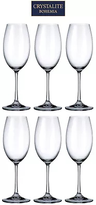 Buy RRP £60 BOHEMIA CRYSTAL Barbara MARTIN FAIT Wine Champagne 6 Goblet Glasses • 60£