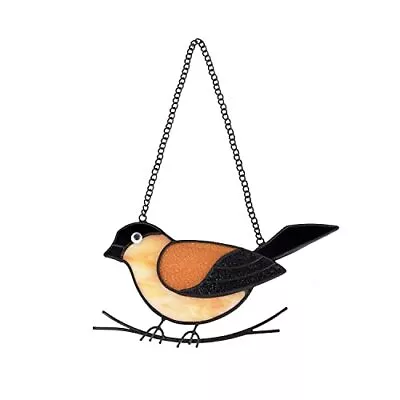 Buy Bird Stained Glass Window Hanging, Cute Bird Suncatcher For Window Orange • 34.50£
