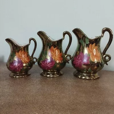 Buy Set Of Three Vintage 1950s Hand Painted - Old Court Ware, Graduated Jugs • 19.95£