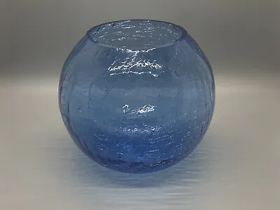 Buy Otagiri Advantage Collection Blue Crackle Glass Sphere Round Vase Candle Holder • 11.46£