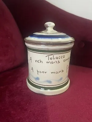 Buy LONGPARK TORQUAY Pottery Ceramic Tobacco Jar Rich Poor Man Friend Vintage Retro • 8.99£