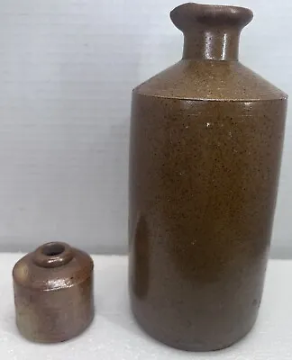 Buy 2 Antique Stoneware Pottery Crock Ink Jars Bottles 1 Bourne Denby 100 Yrs Old • 17.06£
