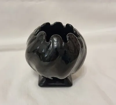 Buy Art Deco 1930s Bagley Equinox Black Jetique Glass Posy Vase/Bowl • 7£