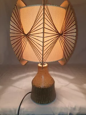 Buy Vintage Brutalist Studio Pottery Lamp Retro 1960s 1970s MCM Geometric Shade  • 99.99£