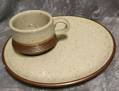 Buy PURBECK POTTERY— PORTLAND — CUP & BUFFET PLATE — OVEN TABLE — VINTAGE 1970s — OF • 14.50£