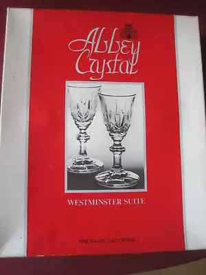 Buy 6 Fine Italian  Abbey Crystal  Sherry Glasses In Original Presentation Box New • 3£
