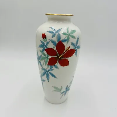 Buy Noritake China Nippon Toki Kaisha Vase With Habiscus Floral Porcelain 8.5” • 90.09£