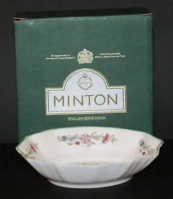 Buy Minton Bone China Haddon Hall Trinket/Pin Dish Green Rim Scalloped 5.75x4.5  • 5.50£