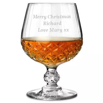 Buy Personalised Cut Crystal Brandy Cognac Glass Engraved Christmas Gift • 15.95£