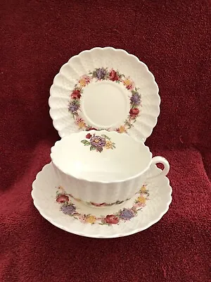 Buy Copeland Spode Rose Briar Pattern Teacup-2 Saucers - Made In England • 26.96£