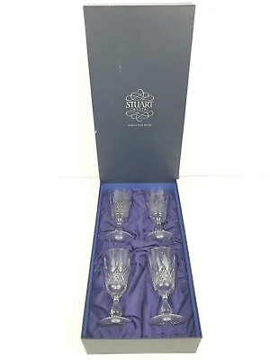 Buy Boxed 4 X Stuart Crystal Hamilton Cut Pattern Wine Glasses 5.9  • 49.99£