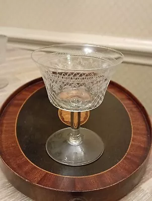 Buy Antique Edwardian Pall Mall Lady Hamilton Champagne/Wine Glass Etched  9.5cm  • 9.99£