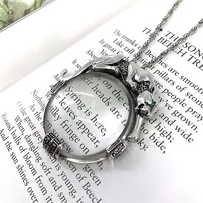 Buy Panther Magnifying Glass Pendant Art Deco Style 925 Sterling Silver English • 273.48£